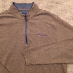 Johnnie O Mens Quarter Zip Pullover Sweater Beau Rivage Golf Brown Mens Large